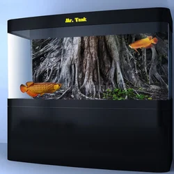 Mr. Tank Aquarium Background Poster Tree Root High Glossy PVC Static Cling Film Fish Tank Decorative Wall Backdrop Sticker