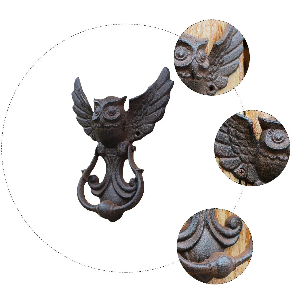 

Iron Craft Door Handle Owl Garden Knocker Barn Black Decorative Pull American Style