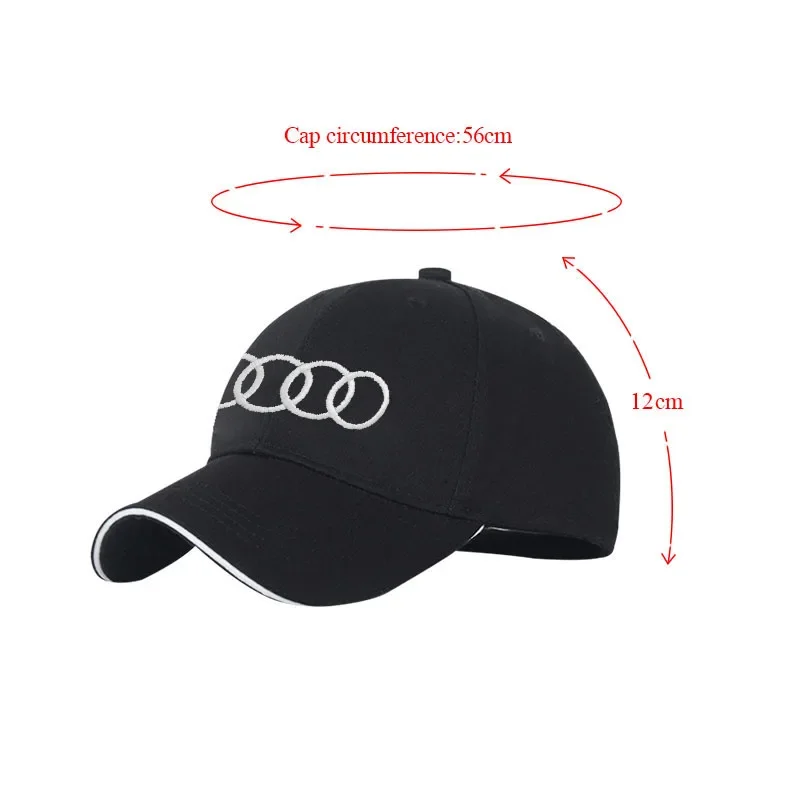 Gorras de béisbol Unisex para exteriores, sombrero informal ajustable con protección solar para Audi A4 A6 B5 B6 B7 8P 8V 8L A5 C7 4F A8 Q2 Q7 RS3 RS4 RS5