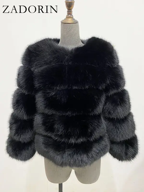 ZADORIN S-6XL Mink Coat Winter Black White Faux Fur Coat Woman Elegant Fluffy Faux Fur Jacket Top Short Fur Coats Woman Clothing - Image 14