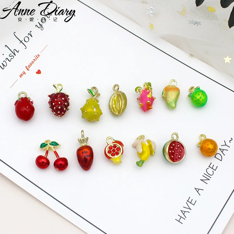 20 Pcs/lot Fashion 3D Fruit Strawberry Banana Pendant Making Accessories Charms For Women, Earrings Handmade DIY Jewelry