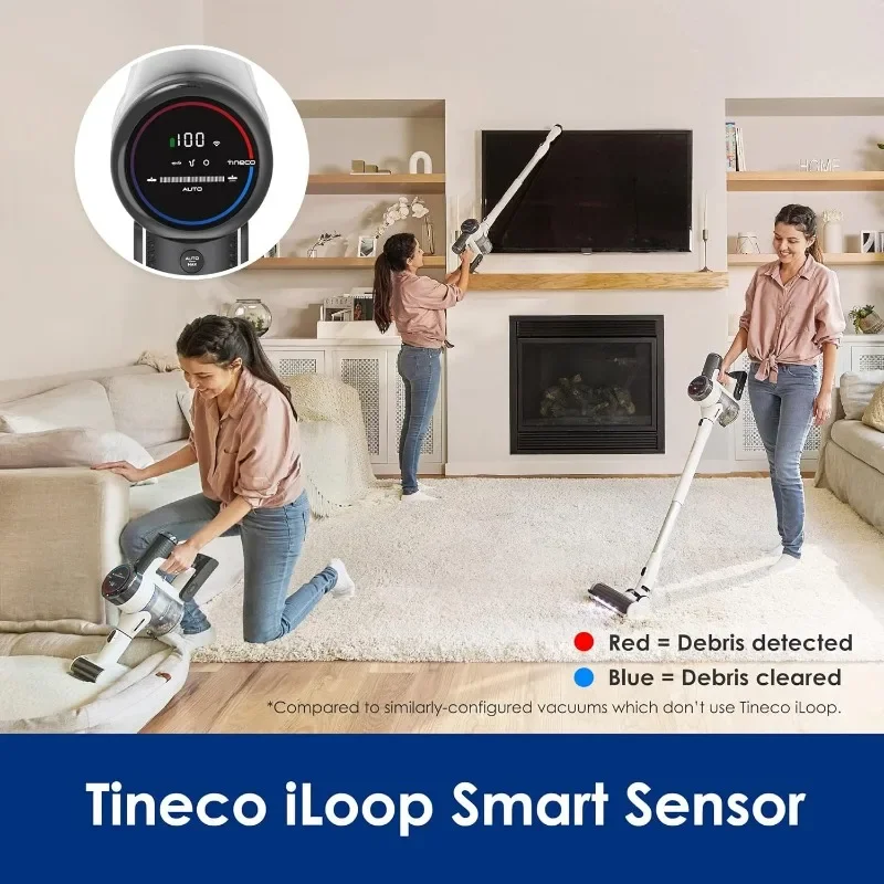 Tineco Pure ONE S15 Pet Smart Cordless Vacuum Cleaner, Stick Vacuum with Anti-Tangle Brush, Deep Clean for Hard Floor and Carpet