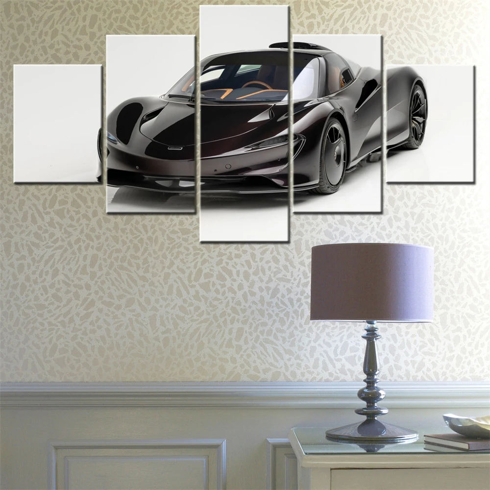 

5 Pieces Canvas Wall Arts Poster Painting Cars Speedtail 2025 Wallpaper Home Decor Picture Printing Modern Living Room Mural Art