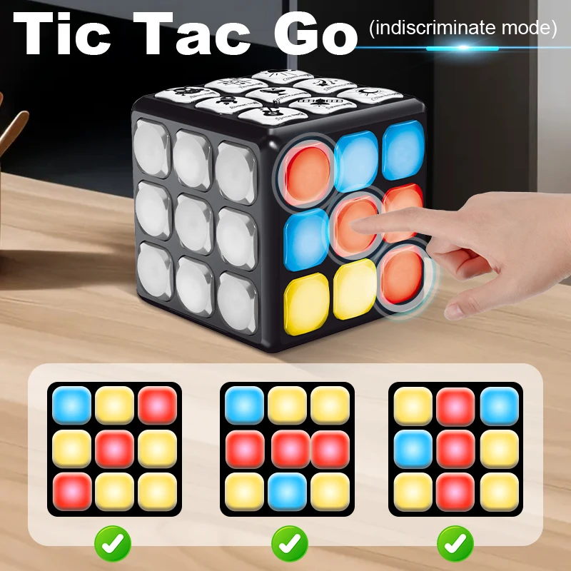 Puzzle jeu électronique Console de jeu portable jouet troisième niveau musique éclairage électronique Cube magique Rechargeable