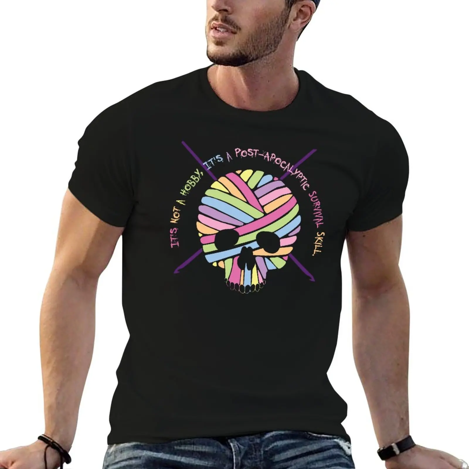 Post Apocalyptic Survival Skill - Rainbow T-Shirt Comfortable Workout Short Sleeve Shirt