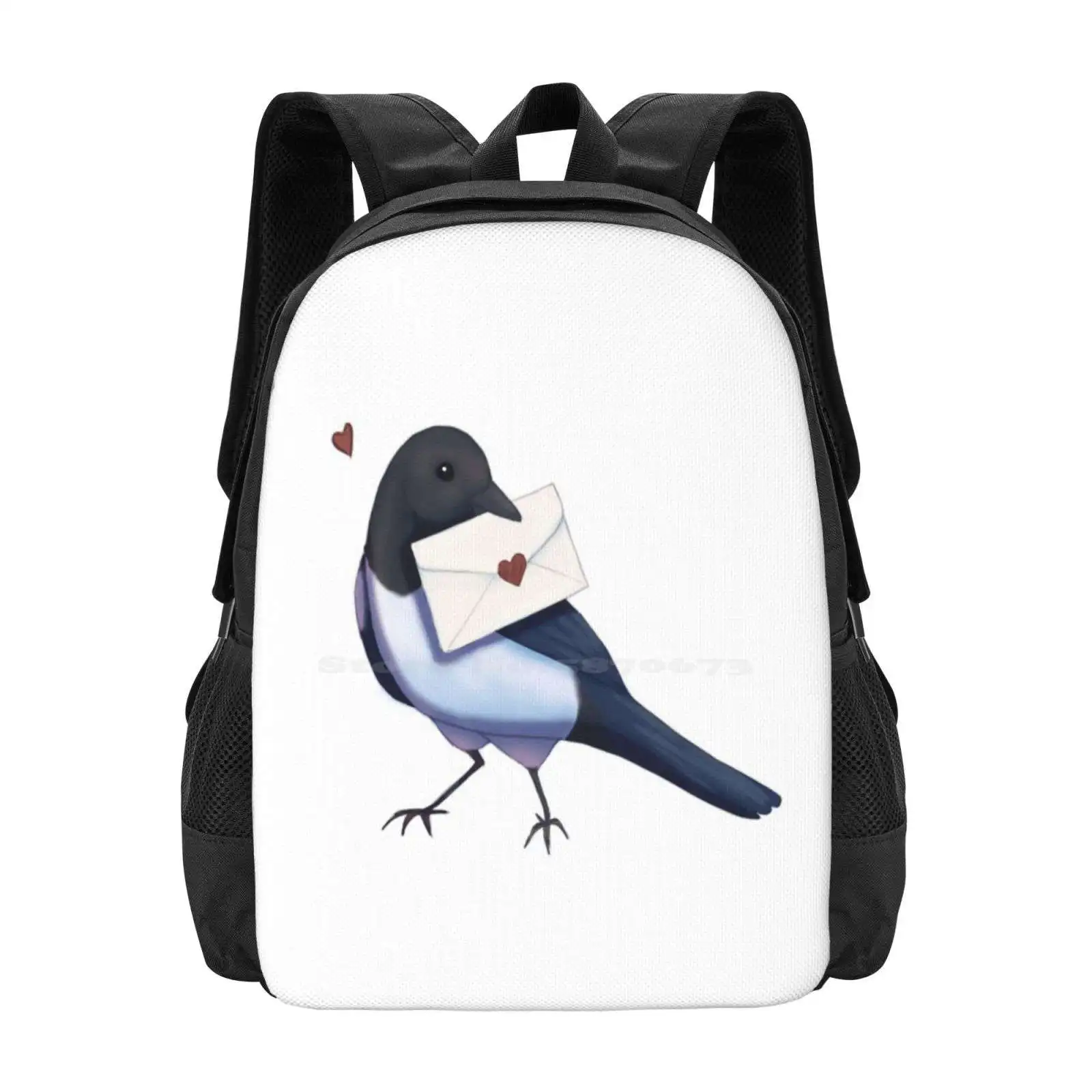 

You've Got Mail Magpie Bag Backpack For Men Women Girls Teenage Magpie Love Letter Letters Animal Illustration Bird Cute Mail