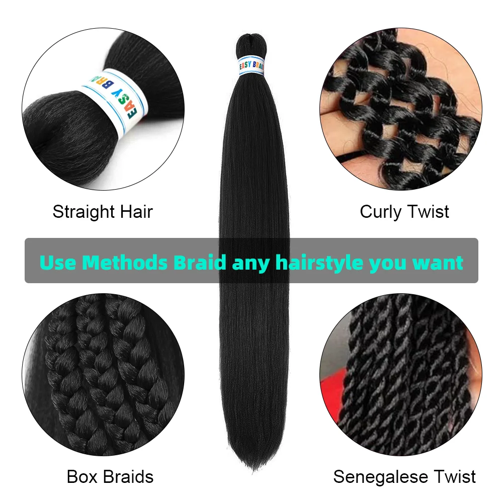 Afro Crochet Braids Easy Braids 26Inch Synthetic Jumbo Braids Hair Extensions Ombre Colorful Braiding Hair Pre Stretched Hair