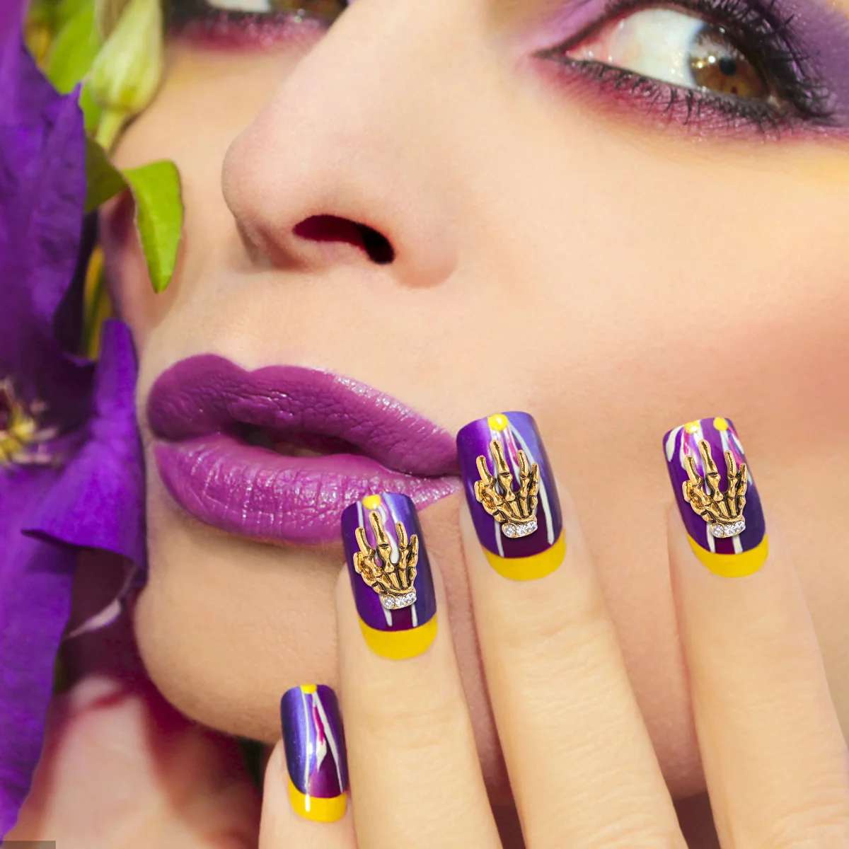 

10Pcs Alloy Hand Nail Art Decals DIY Manicure Drills Nail Decoration Accessory for Home Party Use Manicure Decals