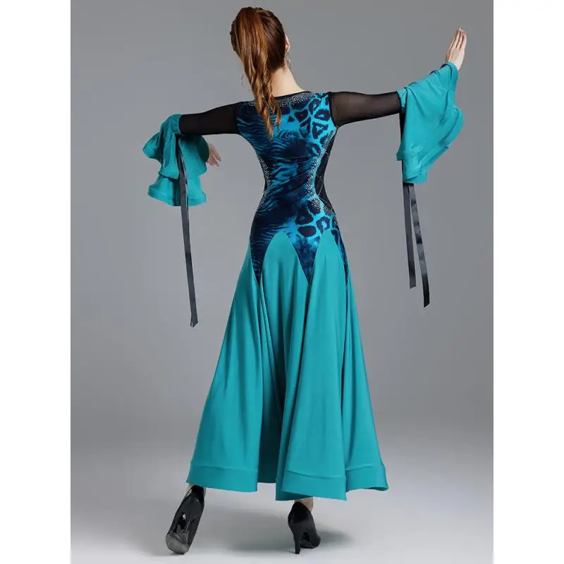 2024 Modern Dance Dress Professional Competition Performance National Standard Waltz Dance Dress 7199