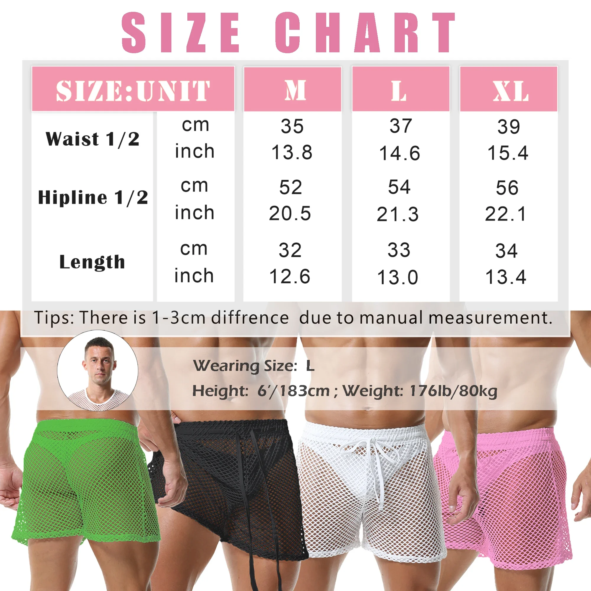Men Sexy Fishnet Casual Shorts Hollow Out Mesh See Through Boxers Swimwear Loose Trunks Male Summer Quick-dry Beachwear Homewear