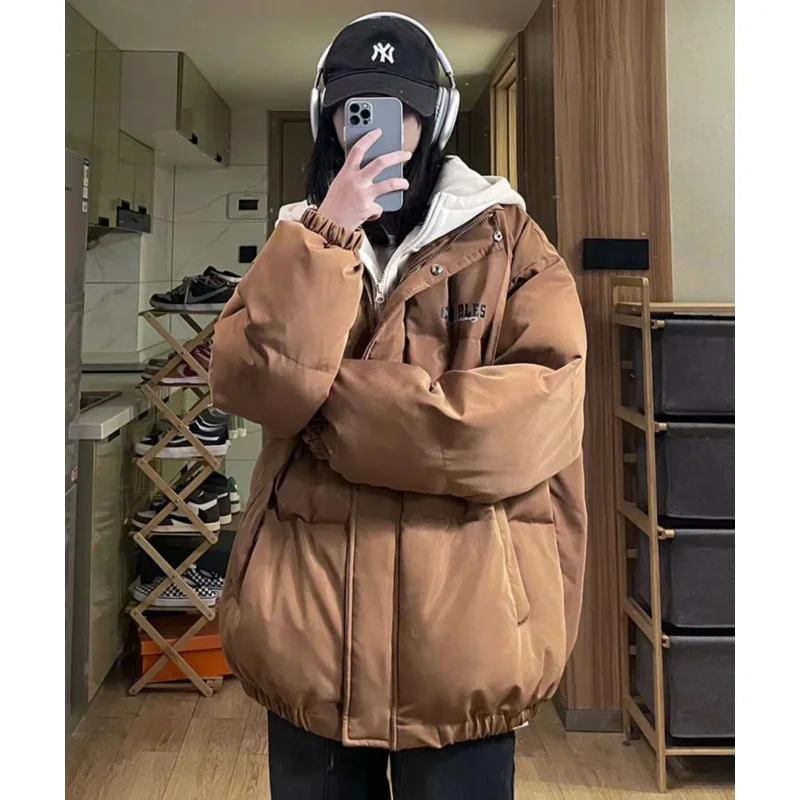 Women Black Down Jacket Coat Letter Fashion Hooded Streetwear Windproof Thicken Duck Down Feather Female Puffer Winter Outwear