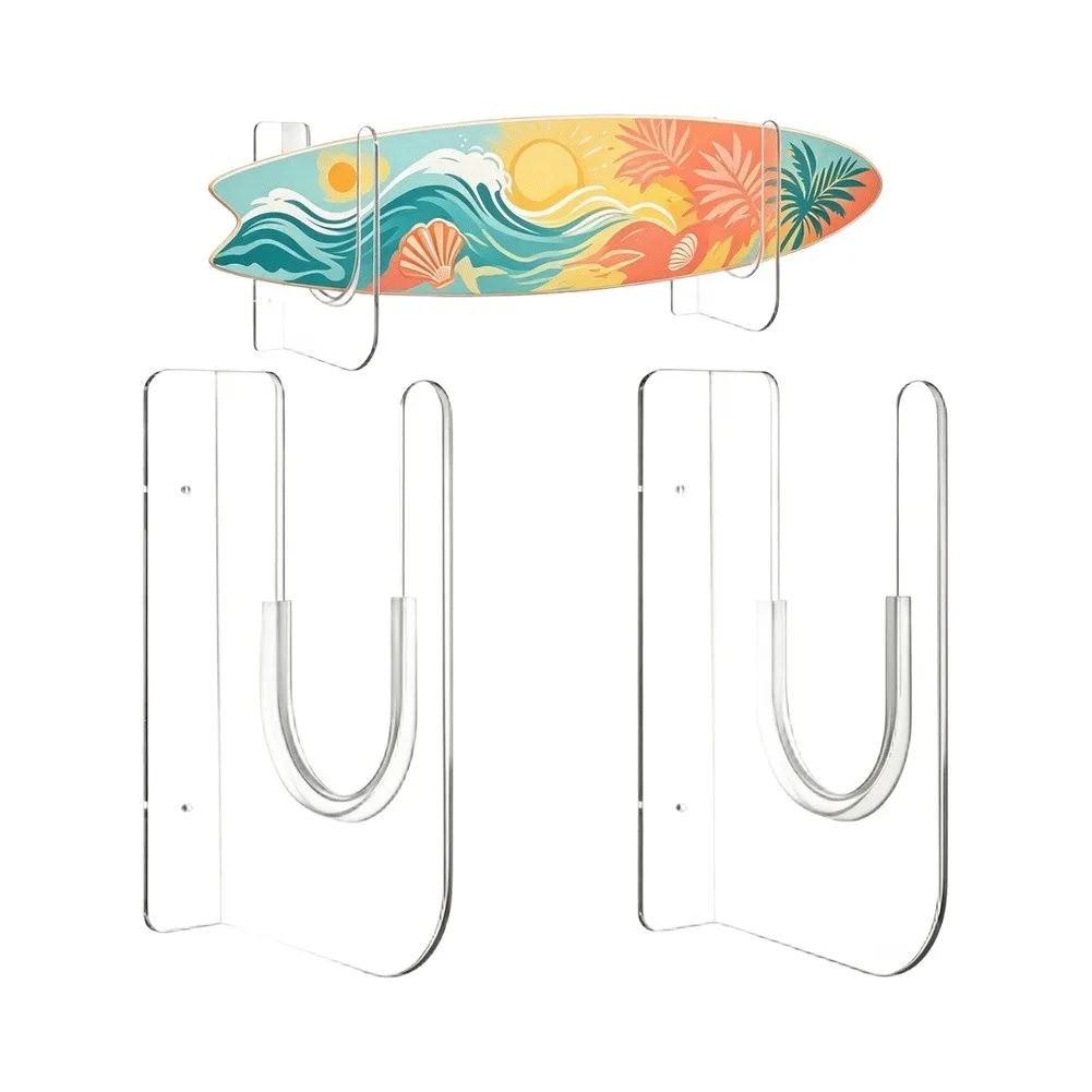 Clear Wall Mount for Acrylic Compatibility Supporting Various Board Types with Low Profile Wall Mounted Structure
