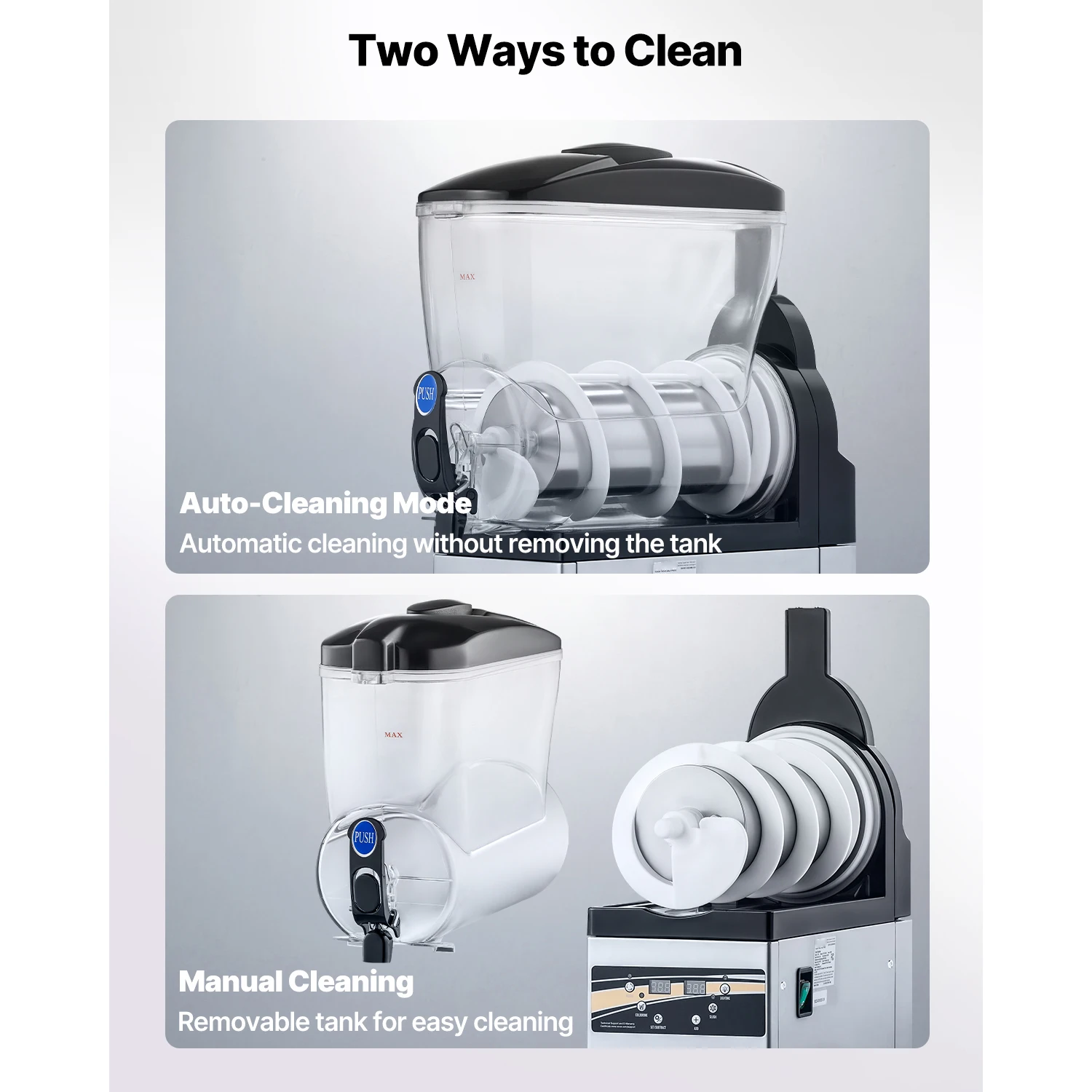 Succebuy 15L Commercial Frozen Drink Maker Single Tank Slushy Machine,Slushie Maker for Home Party Restaurants Cafe Bars