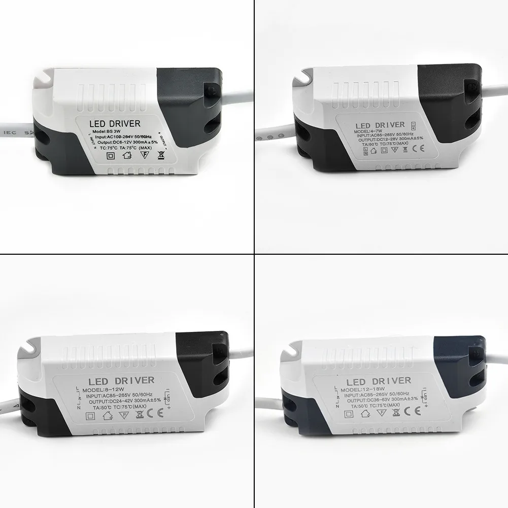 LED Driver 300mA AC-DC 1-3W 4-7W 8-12W 12-18W Lighting Transformers For LED Power Lights Panel Ceilling Lamp Power