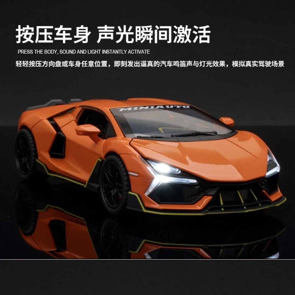 1:32 Revuelto Sportwagen Spielzeugmodelle Legierung Diecast Supercars Türen Geöffnet Sound Licht Zurückziehen Ornament Autos für Kinder Geschenk