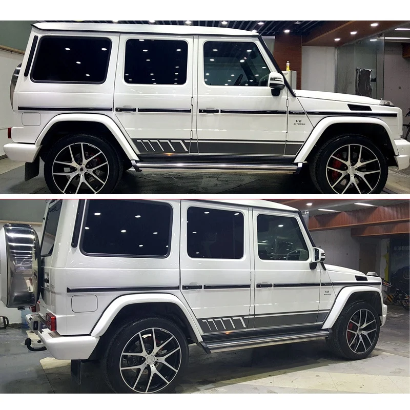 

AU28-Автомобильная боковая наклейка в полоску для Mercedes Benz G55 G63 AMG W463 G Class