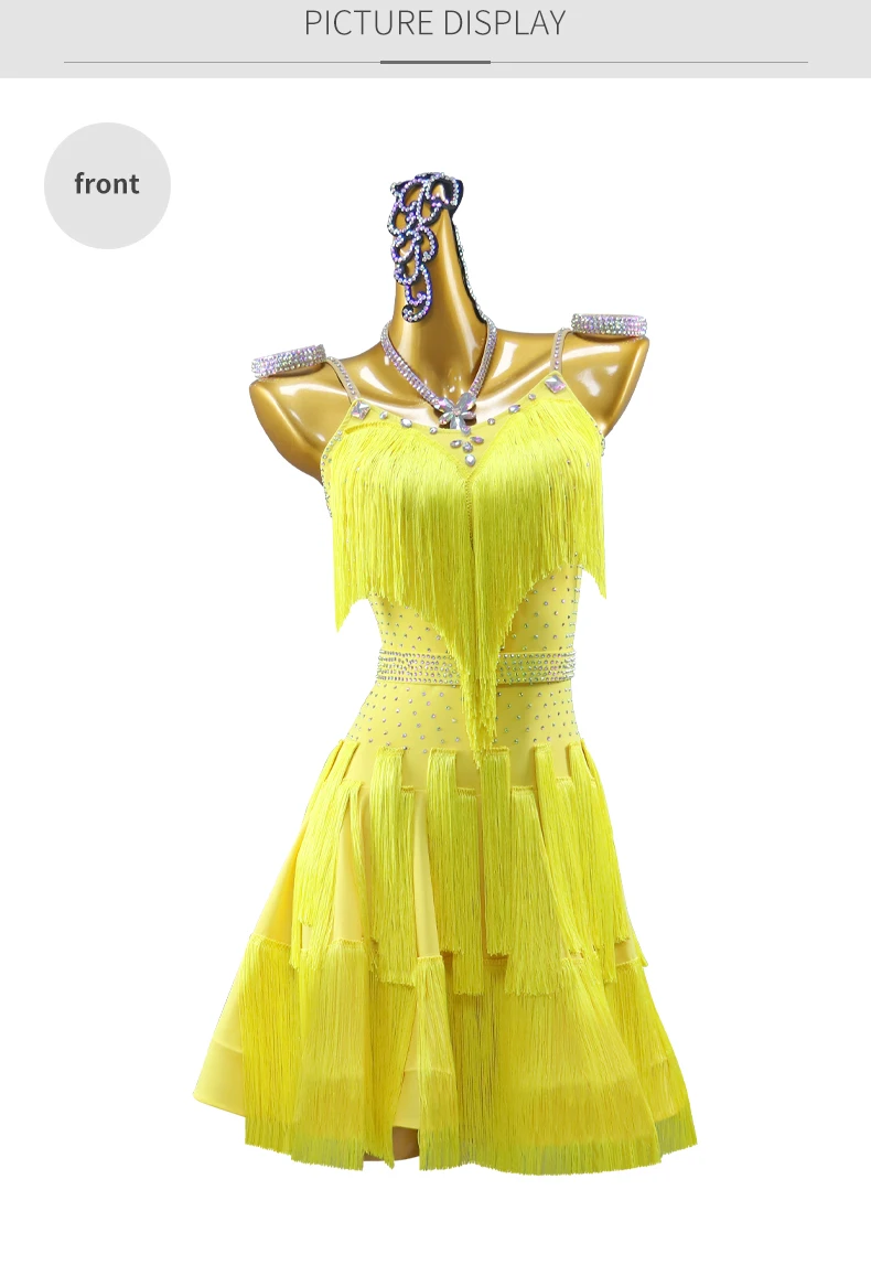 Sport-Tanzanzug für Mädchen, lateinamerikanisches Kleid für Damen, Tanzbekleidung, luxuriöse Wettbewerbskostüme, Cheerleader-Rock für Damen, Trainingsrock. – Detail 7