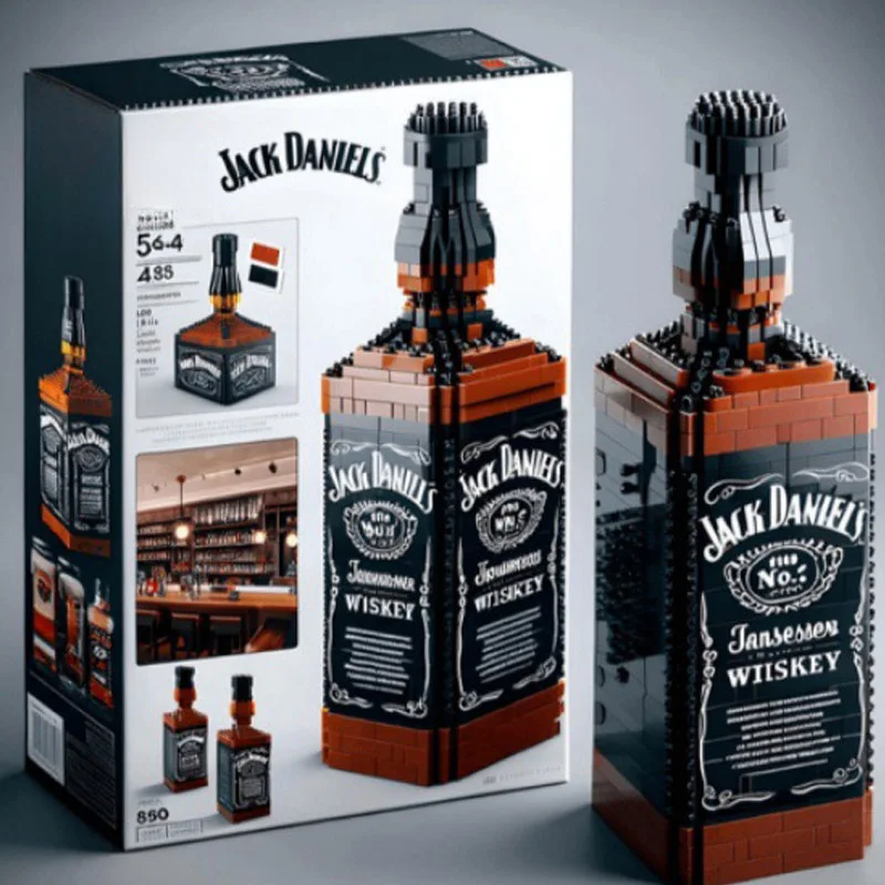 Building Blocks Whiskey Bottle,Simulation Wine Bottle Assemble Building Blocks,Creative Building Block,Toys for Boys Girls