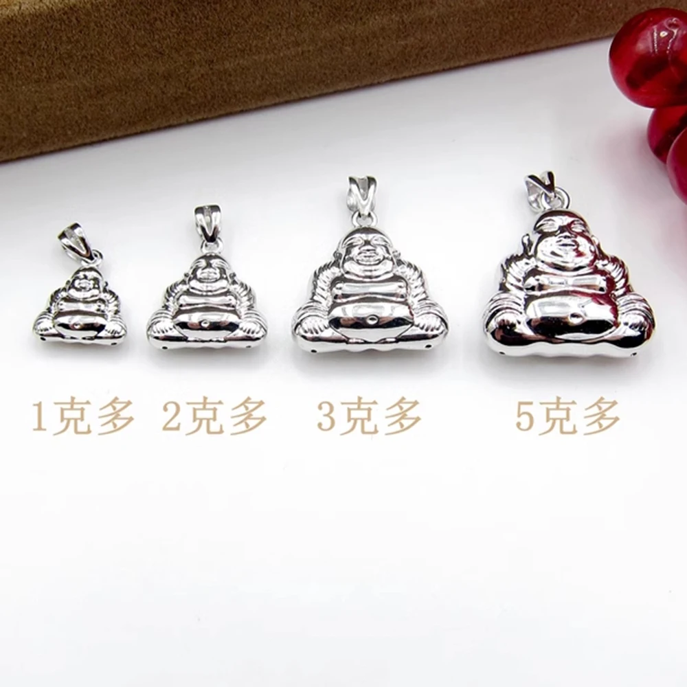 PT950 Real Pure Platinum 950 Pendant Men Women Polish Surface Big Belly Buddha Lucky Pendant Three Size Can Choose