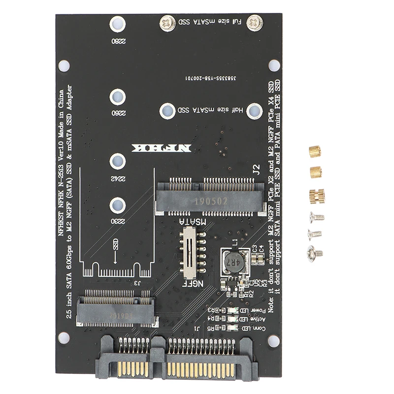 【C】M.2 NGFF MSATA SSD To SATA 3.0 Adapter 2 In 1 Converter Card For PC Laptop