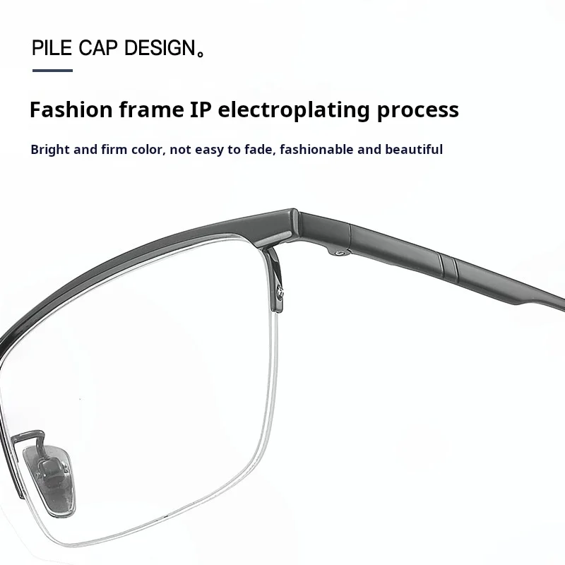 TFTB جودة عالية رجال الأعمال التيتانيوم النقي نصف إطار نظارات خفيفة للغاية مربع النظارات الطبية البصرية الإطار 8100