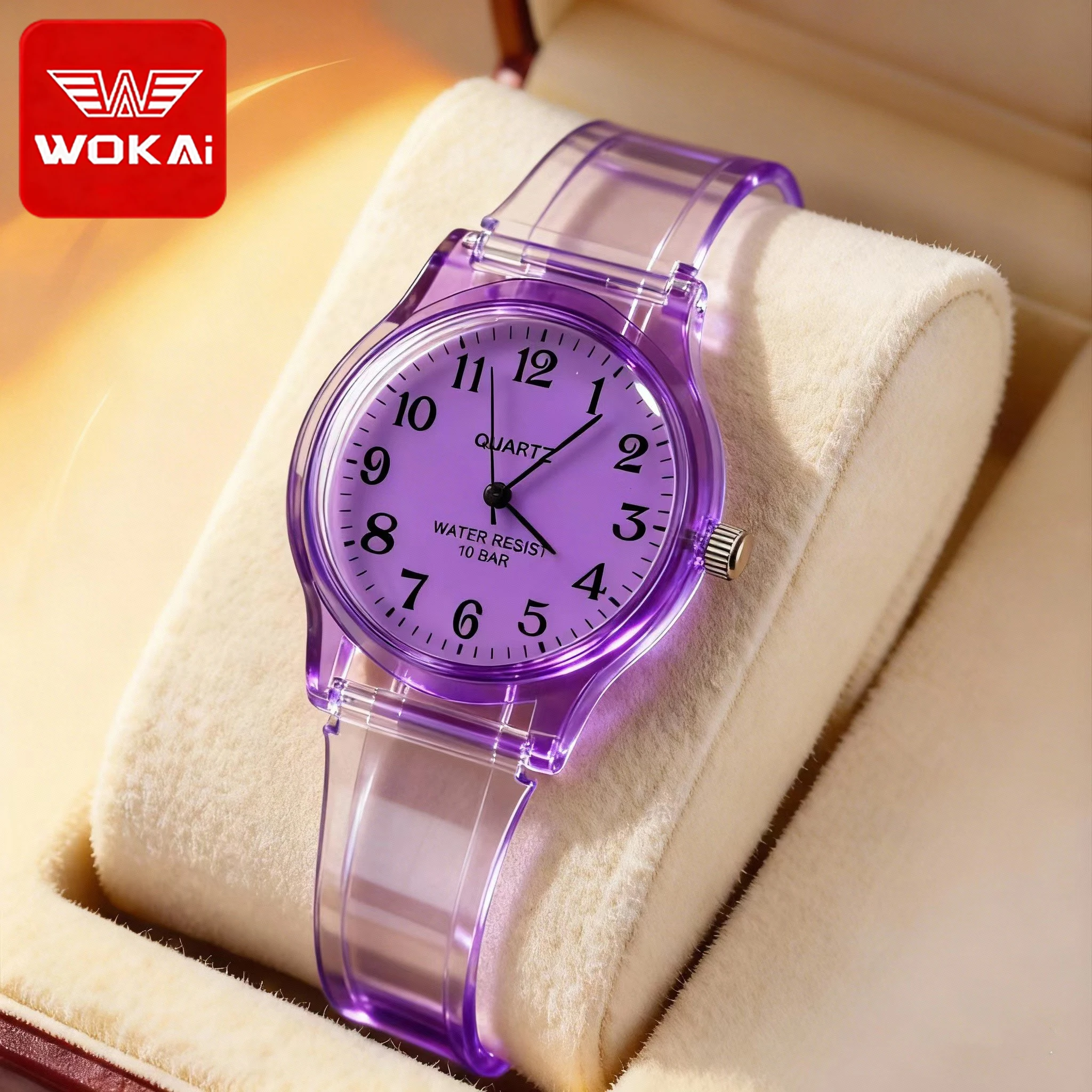 Nueva marca simple de silicona WOKAI, reloj de cuarzo informal, relojes de silicona de cristal para mujer, reloj de pulsera femenino, gran oferta