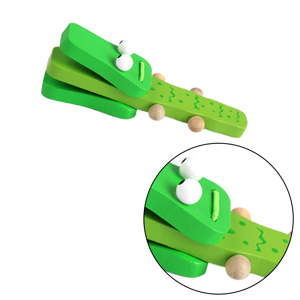 2 Pcs Musical Instrument for Kids Toys Wooden Clappers Cartoon Crocodile Castanet Castanets Bamboo Baby Sensory