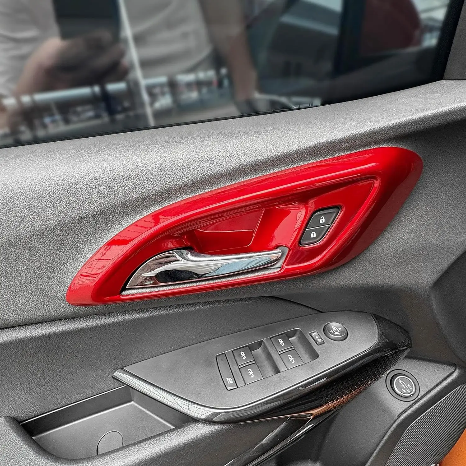 

Car Interior Door Handle Decorative Trim Set, 4-Piece Set of Door Handle Cover Trim Strips for the Entire Vehicle, Suitable for Chevrolet Trax 2024-2026 Model Accessories (Red)