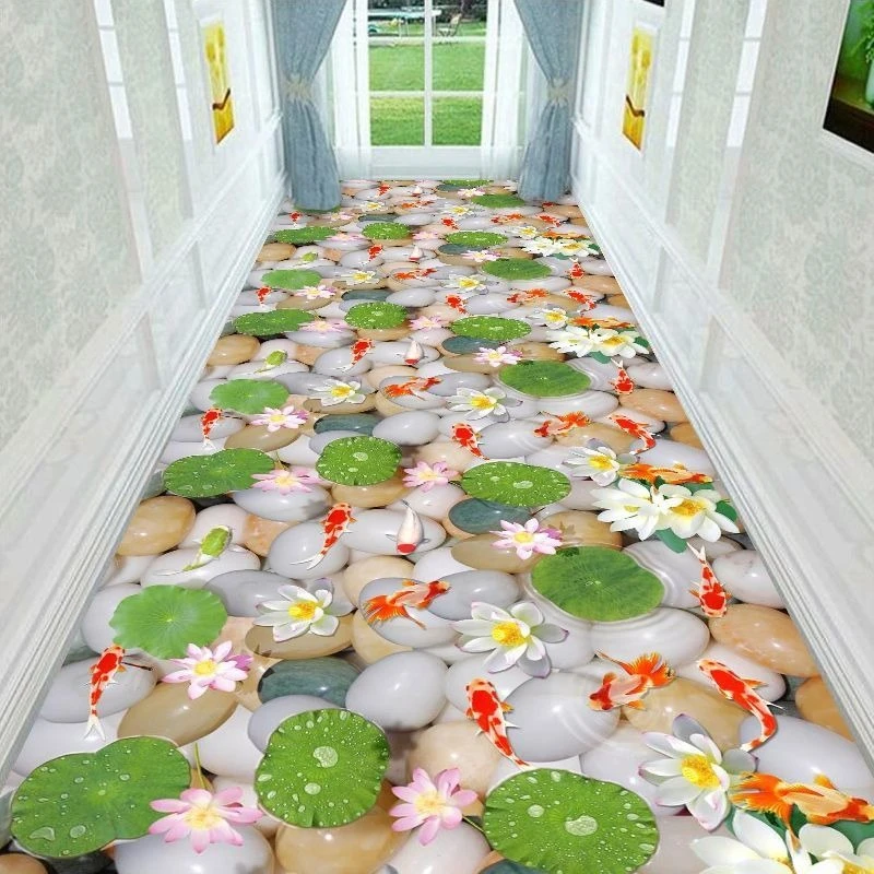 Modern Fresh 3D Style Corridor Carpet Large Living Room Bedroom Anti Slip Washable Long Runners Kitchen Easy Cleaning Aisle Rug