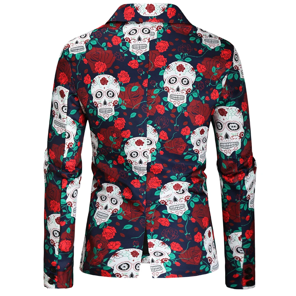 New Men\'s Fashion Suit Party Coat Casual Slim Fit Blazer Buttons Suit 3D Floral Print Painting Blazers Jacket Men S-4XL