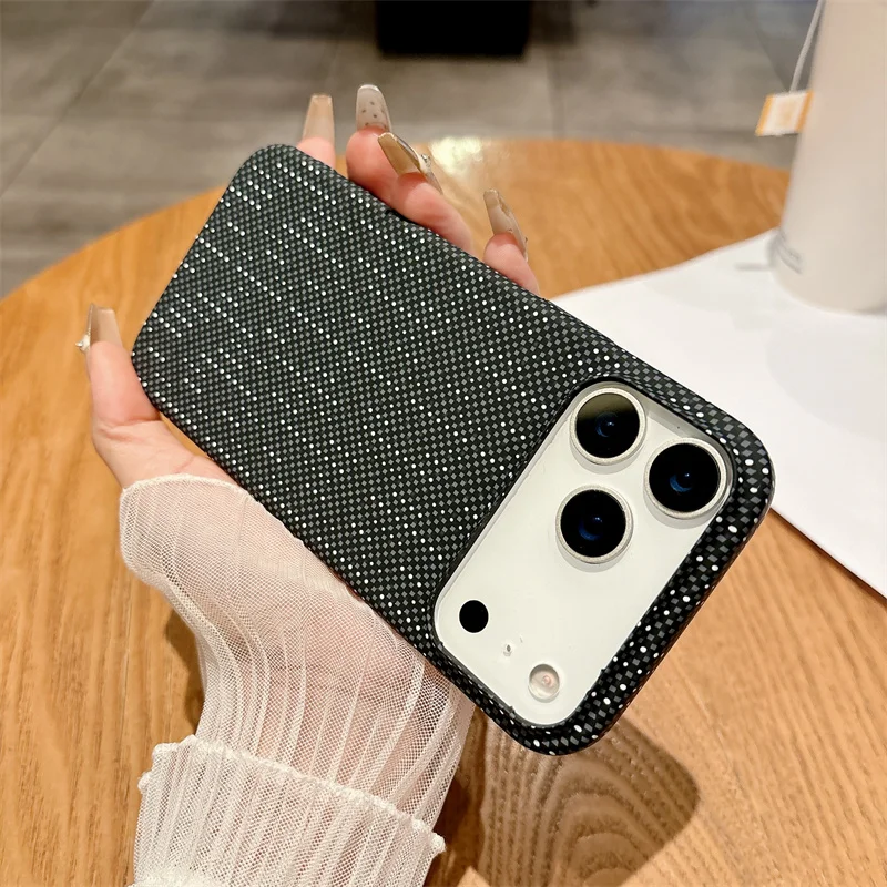 Luxuriöse matte Carbonfaser-Textur für Magsafe Magnetische Hülle für iPhone 17 16 15 14 Plus 13 12 11 Pro Max Stoßfeste Rückabdeckung – Detail 7