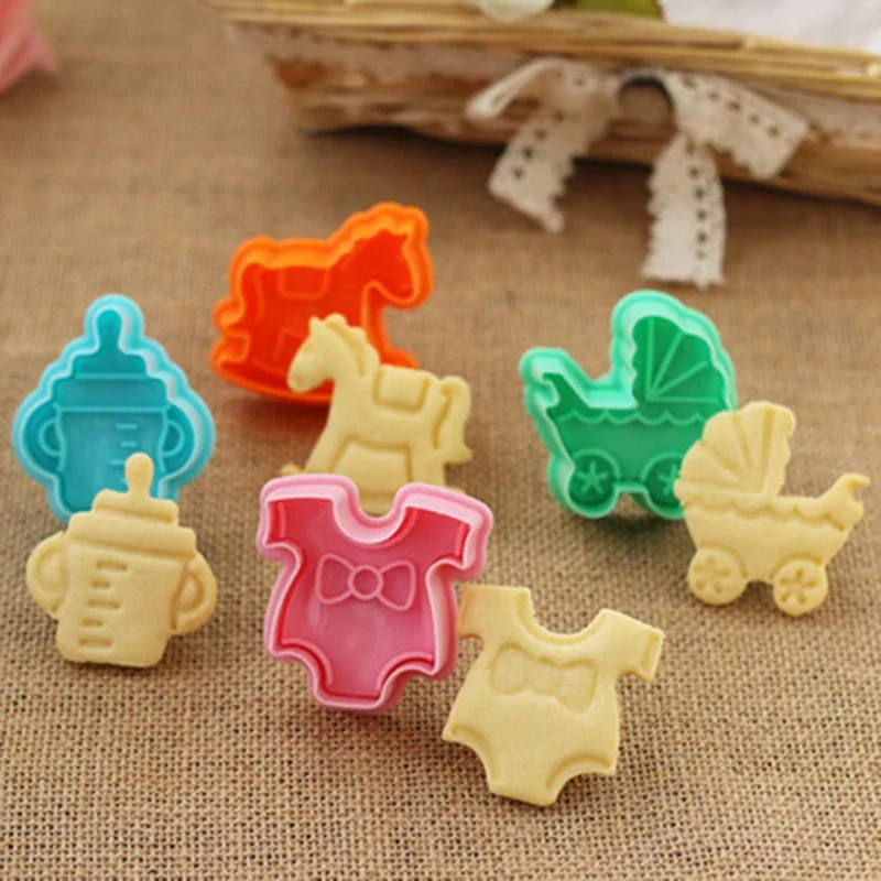 1pc Cute Plastic Cookie Bakken Schimmel Fondant Cake Gereedschappen, Kitchen Cake Decorating Tool