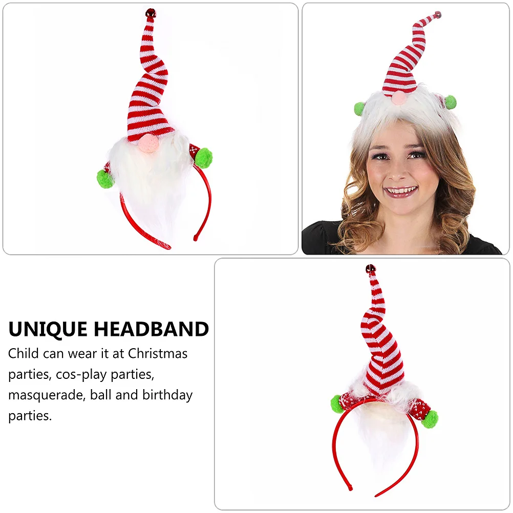 

1 pc 3D Christmas Hoop White Beard Headband For Unique Hair Adornment Creative Headdress Lovely Wear Funny Photo Prop
