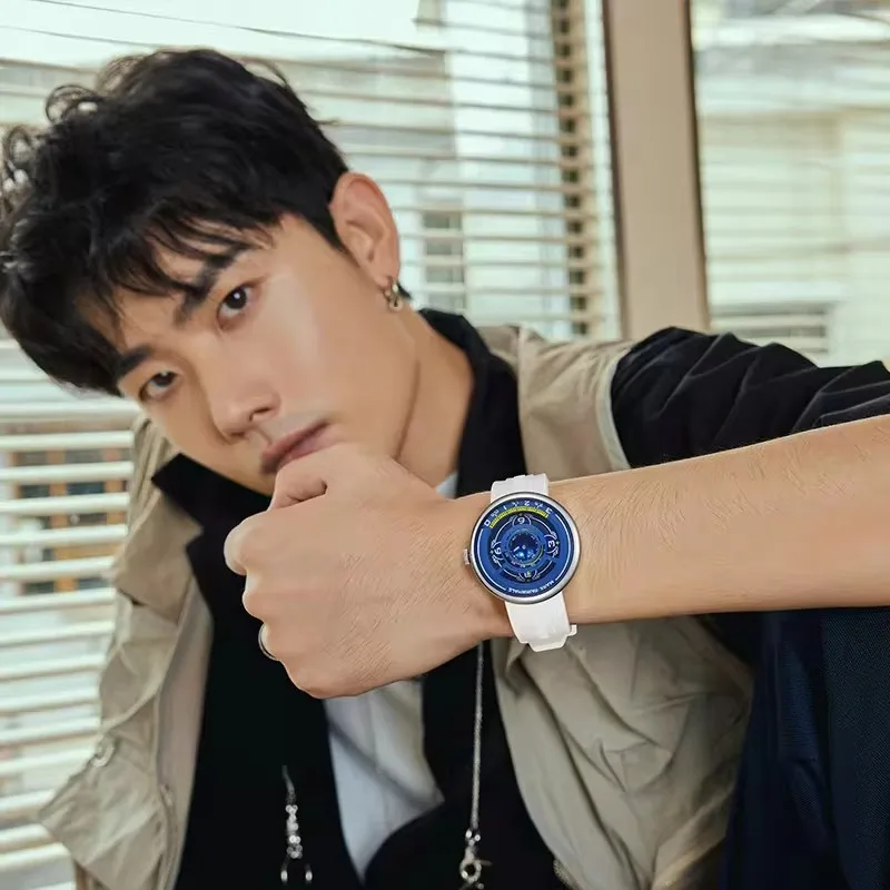 マークフェアホエール 5990 メンズファッションクォーツ時計クリエイティブデザイン防水シリコンストラップ発光スポーツカジュアル腕時計男性用