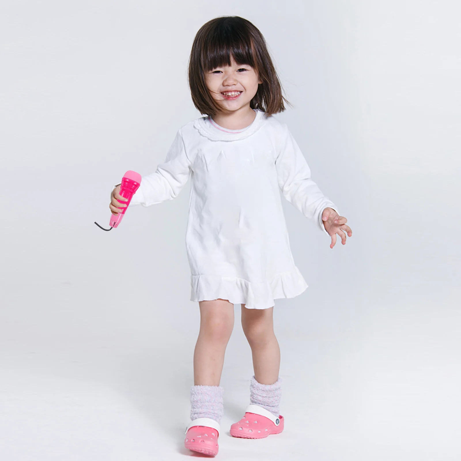 Micrófonos de eco simulados para niños, micrófono educativo de plástico, aprendizaje de música para puesta en escena de canto, 5 uds.