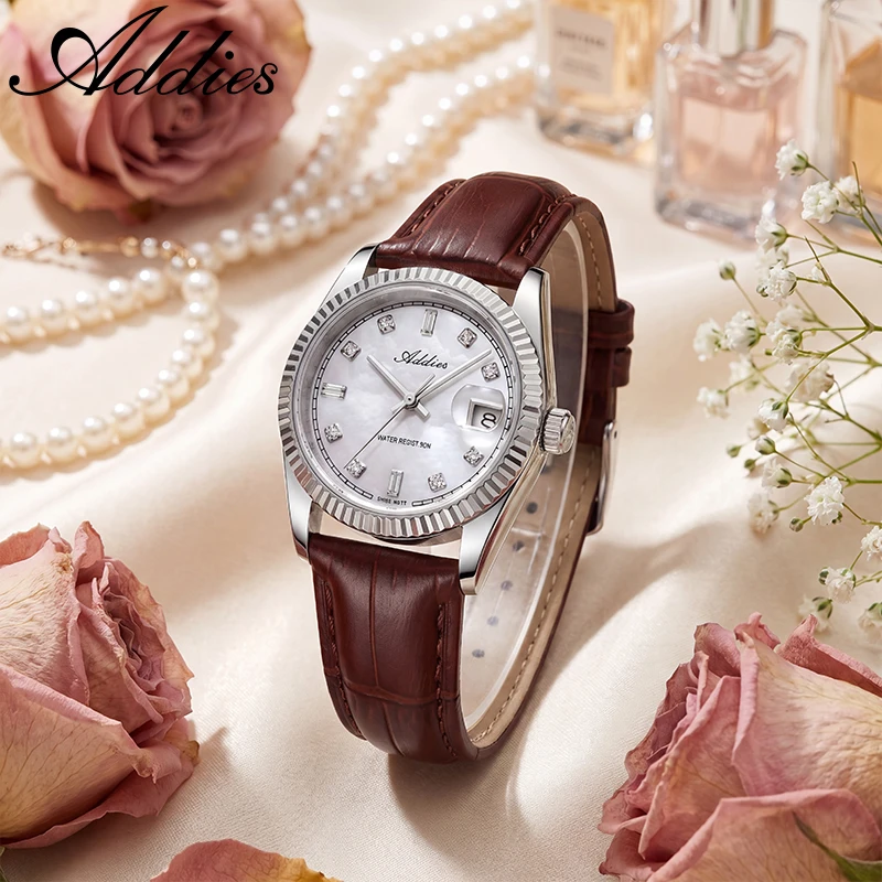 

Addies 585 Quartz Watch for Women 28mm Sapphire Glass 316L Stainless Steel 5Bar Waterproof Diver Fashion Watches New Luxury
