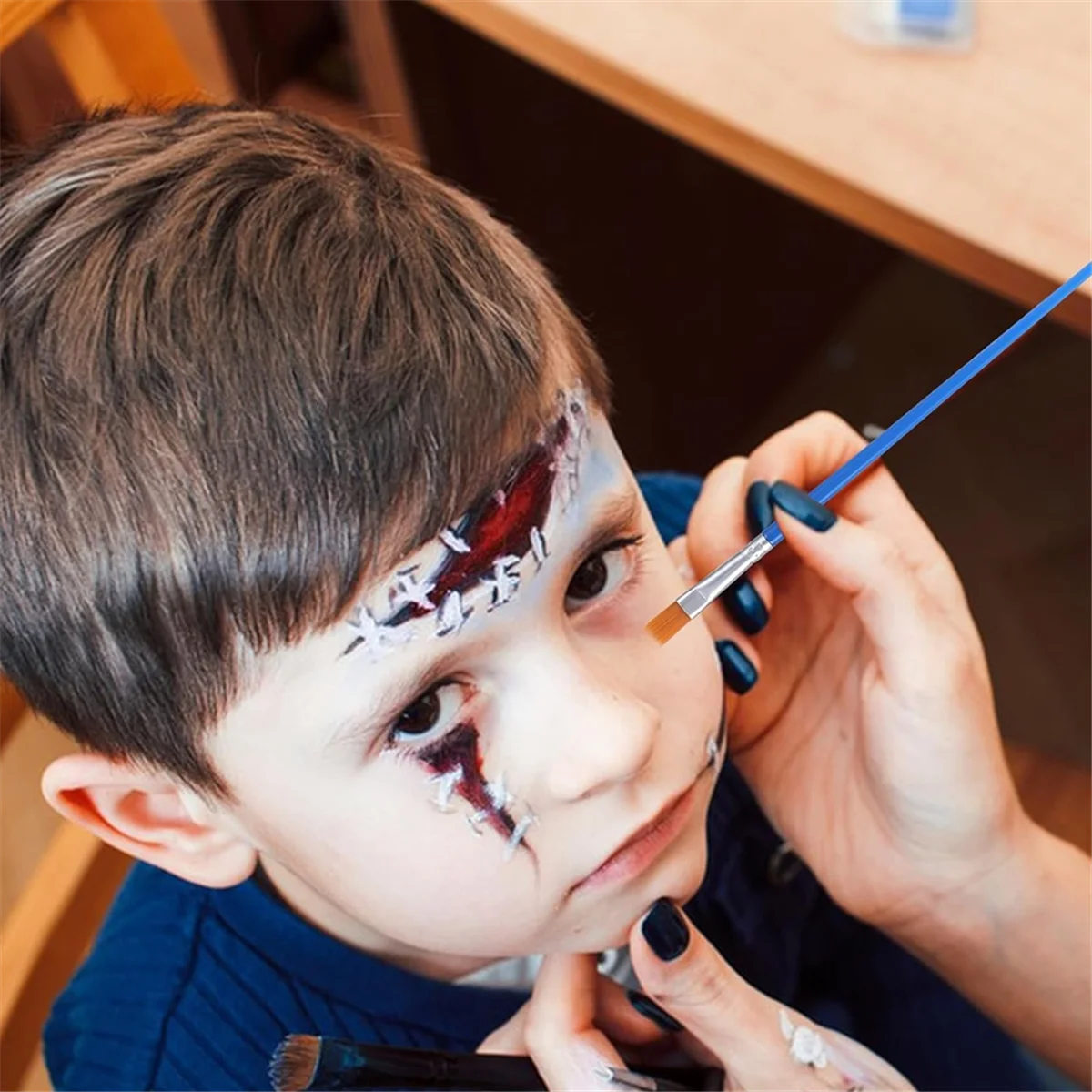 

B-T Acrylic Paint Brush Set 50 Pcs SB-T Brushes Flat Detail Soft Bristle Watercolor Model for Face Painting Craft Supplies