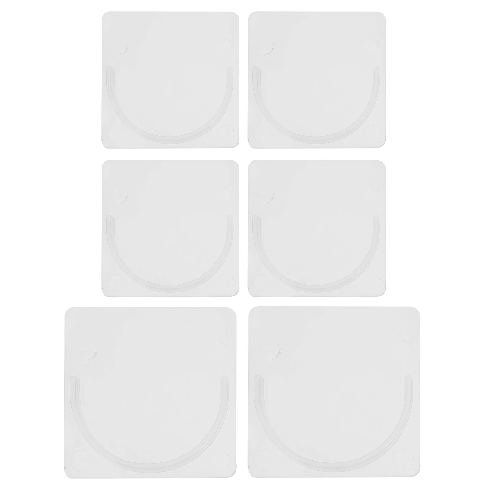 

6 Pcs Adhesive Curtain Rod Holders Transparent Nail-free Strong Bonding Reusable Shower Bathroom Kitchen Window Rod Supports