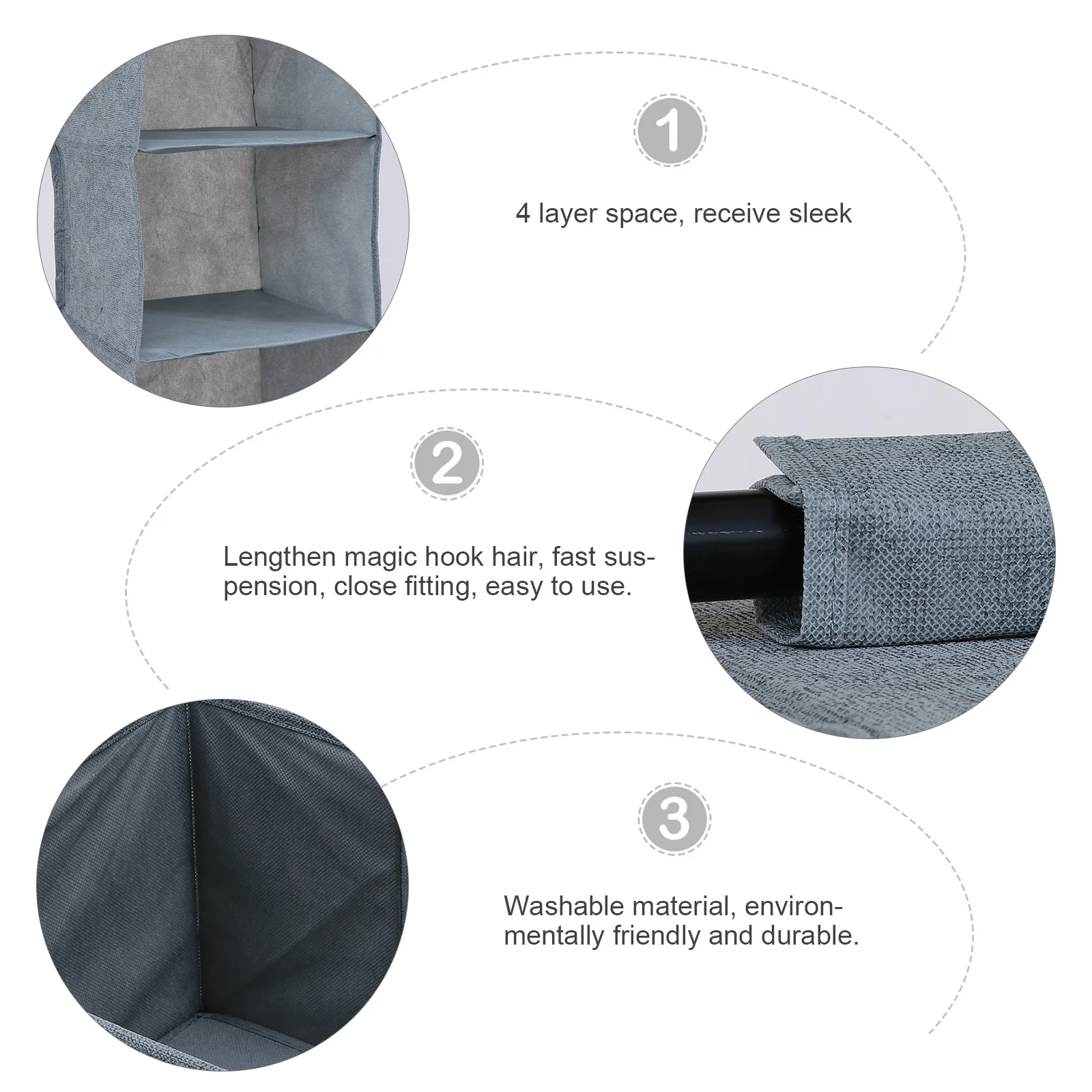 

Multi-Layer Storage Bag Non Woven Fabric Hanging Wardrobe Large Capacity Clothing Organizer For Dust Moisture Protection