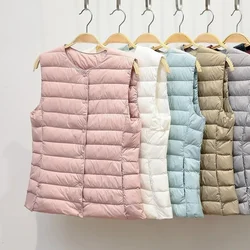 2024 Nuova Primavera Autunno Moda Tuta Sportiva Interno Gilet di Stoffa Luce Imbottiture Gilet da Donna Portatile Caldo Senza Maniche Fodera Casual