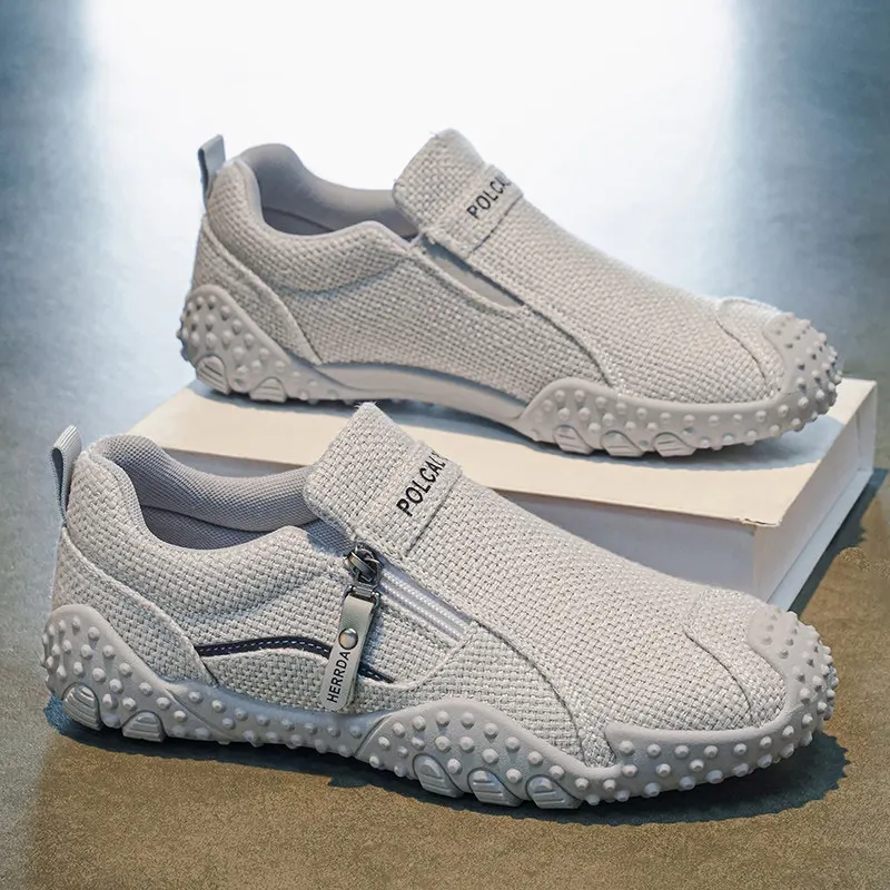 Men's Canvas Shoes Linen Fishing Shoes Anti-slip Soft Bottom Sports Casual Old Beijing Cloth Shoes Breathable Fall 2026 New M...