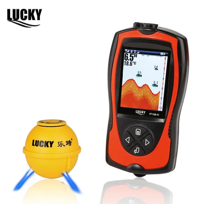 LUCKY Portable Fish Finder Wired Wireless Single and Dual Use Sonar Depth Sounder Alarm Ocean River Lake Fish Finder Fishing