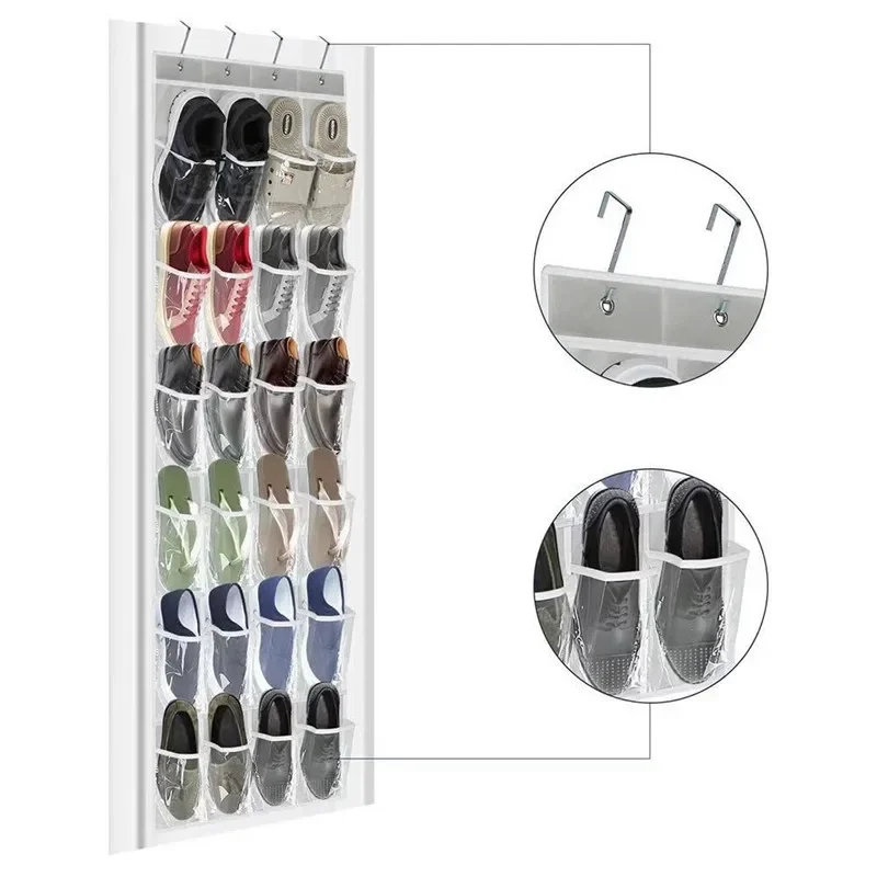 24 Pocket Schuh Organizer-perfekt für die Maximierung kleiner Räume über der Tür Schuh Organizer