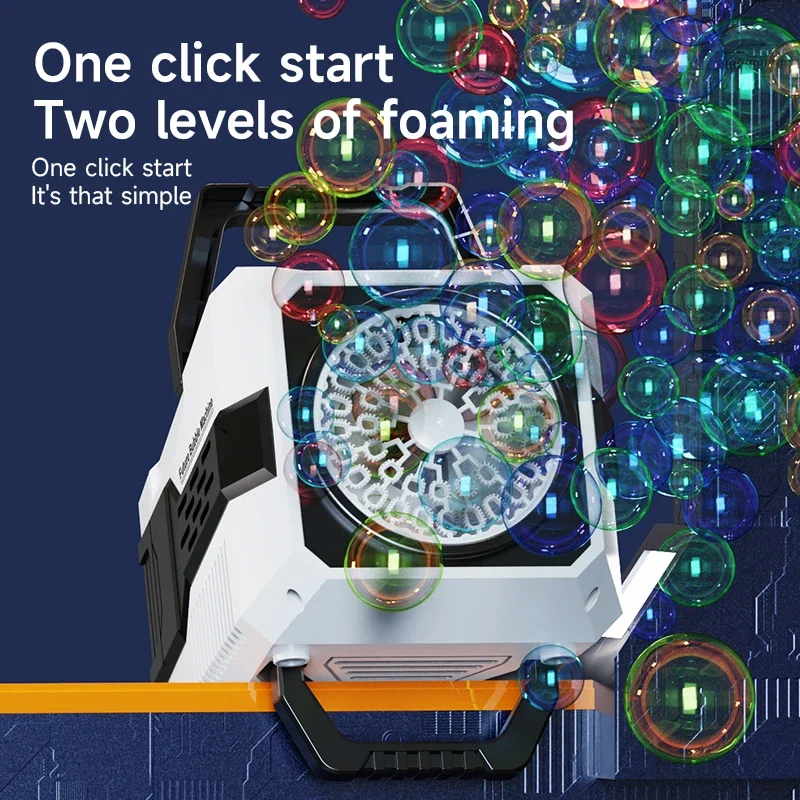 เครื่องทำฟองสบู่อัตโนมัติแบบมือถือ 40 รู ปืนฟองสบู่ไฟฟ้าแบบพกพา สำหรับงานปาร์ตี้กลางแจ้ง ของเล่นเป่าฟองสบู่สำหรับเด็ก ของขวัญ