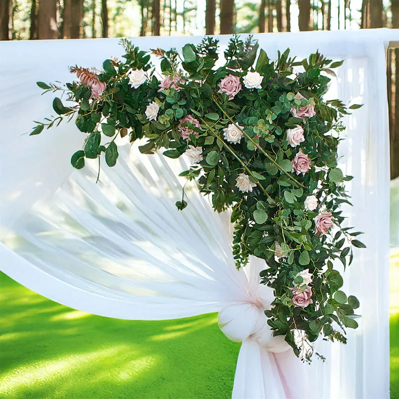 

Wedding Flower Arrangement Outdoor Lawn Church Wedding Decoration Artificial Flower Arch Background Wall Decoration
