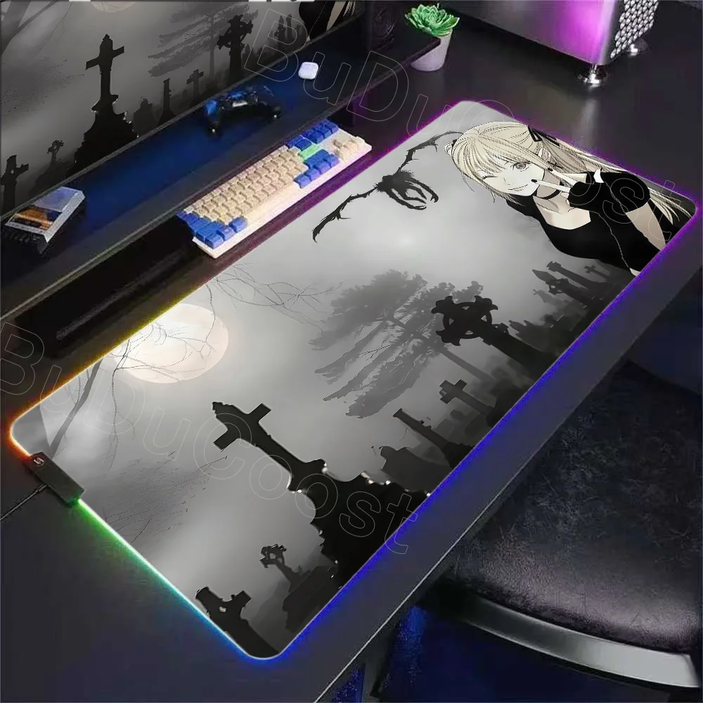 سوبر جديد خلفية مذكرة الموت ماوس الوسادة RGB ألعاب الكمبيوتر لوحة المفاتيح LED ماوس الوسادة عدم الانزلاق المطاط لطيف الكرتون ألعاب الكمبيوتر حصيرة مكتبية #2