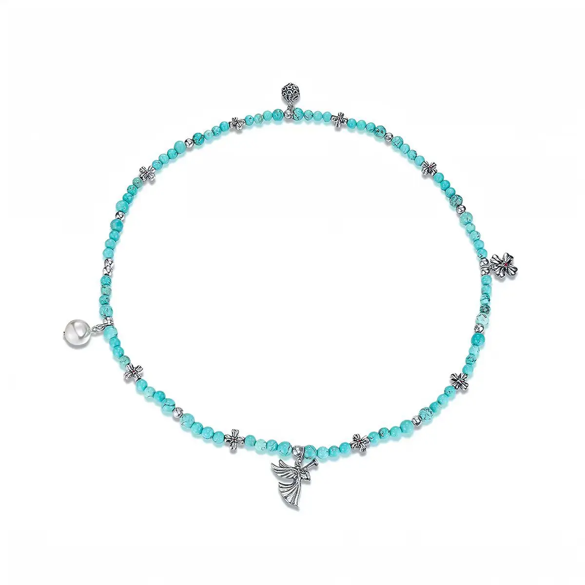 

European American Style Turquoise Heart Pendant Necklace for Women, Unique Minimalist Luxury Design Clavicle Chain Fashion Jewel