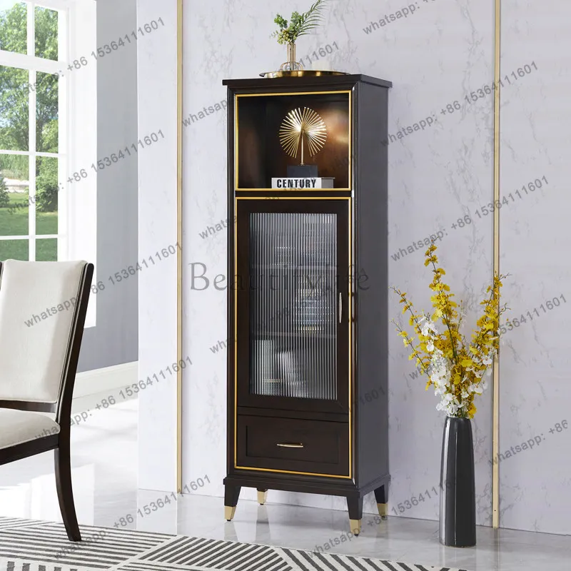 

Китайский винный шкаф из цельного дерева, минималистичный, в стиле американской легкой роскоши, для гостиной, небольшой винный шкаф.