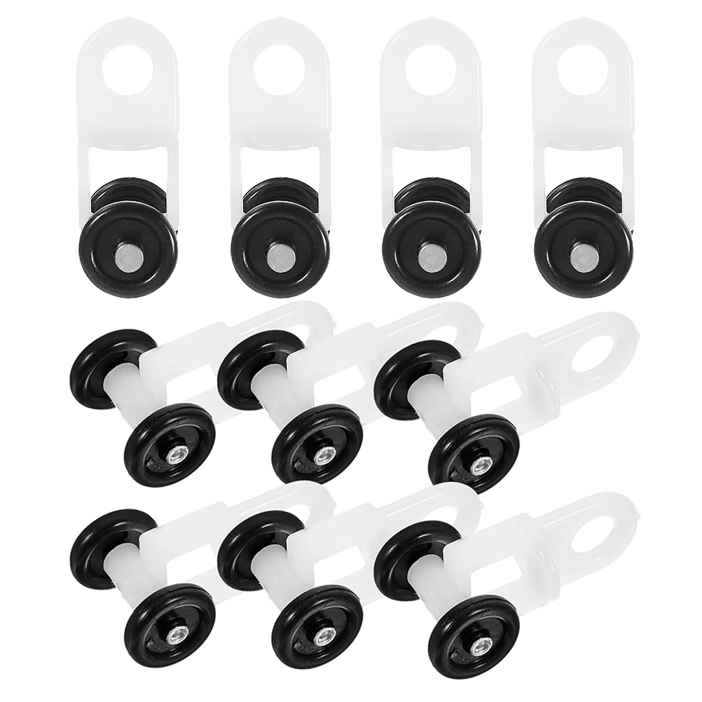 

10 Pcs Curtain Track Pulley Mini Plastic Dual Bend Nano Ball Silent Gliders for Ceiling RV Shower Gym Cable System