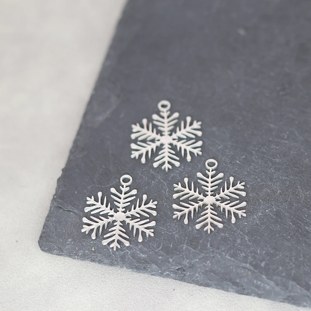 3pcs Winter Snowflake Art Line ciondolo in acciaio inossidabile fai da te orecchini Vintage collana Charms per gioielli che fanno risultati